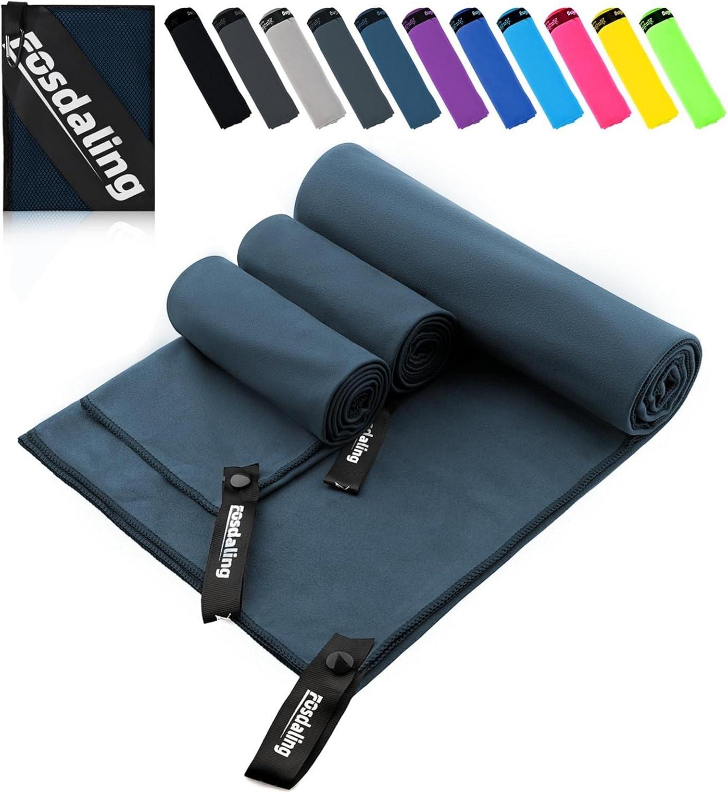 Mikrofaser Handtuch 3er Set Schnelltrocknend für Fitness & Sport