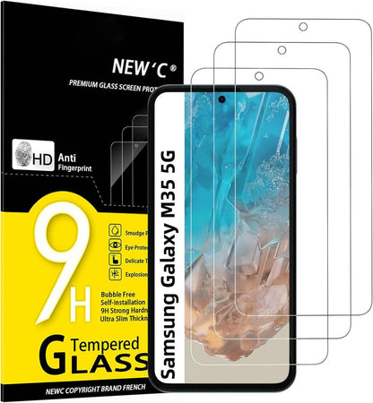Panzer Schutz Glas Samsung Galaxy M35 5G 3er Pack 9H Härte Ultra-klar