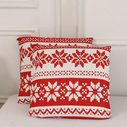 Weihnachts Bettwäsche 135x200cm 4tlg. Rot mit Wintermotiv