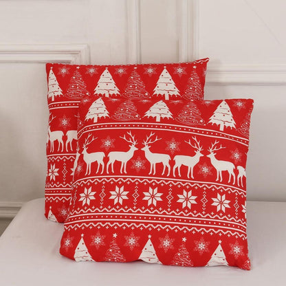 Weihnachts Bettwäsche 135x200cm 4tlg. Rot mit Wintermotiv