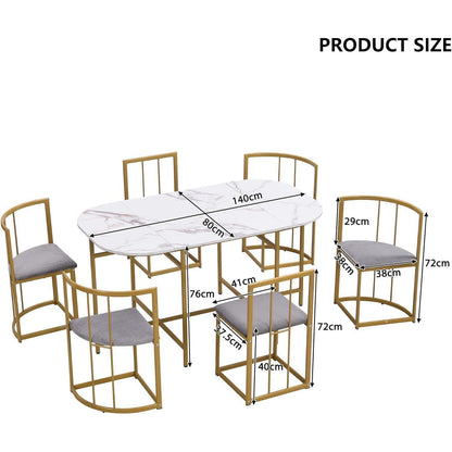 Essgruppe Esstisch mit 6 Stühlen, Industrial Design