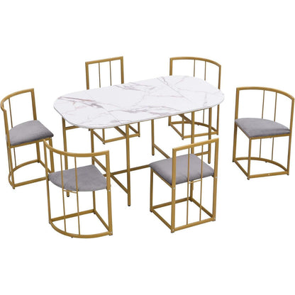 Essgruppe Esstisch mit 6 Stühlen, Industrial Design