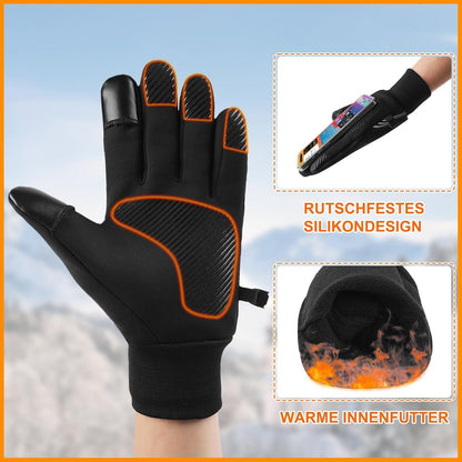 Bobelle Winter Fahrradhandschuhe für Herren und Damen - Wasserdicht, winddicht, touchscreenkompatibel, warm und rutschfest