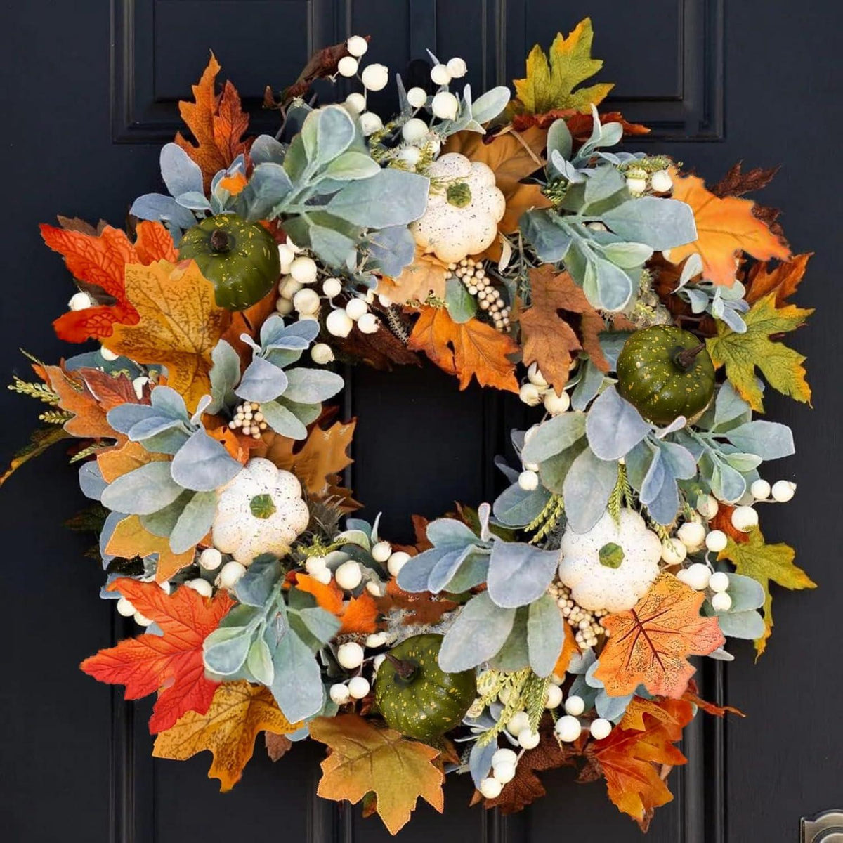 45cm Künstlicher Herbst Kranz Ahornblatt Deko Halloween Thanksgiving