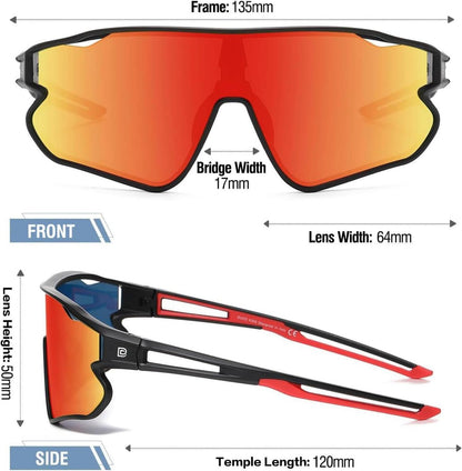DUCO Kinder Sonnenbrille Sport UV400 TR90 Rahmen DK268