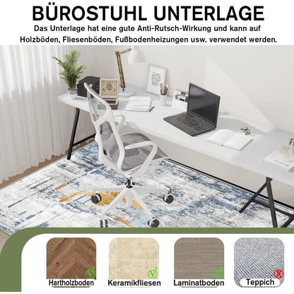 Bürostuhl Unterlage Bodenschutzmatte Hartböden 90x150cm