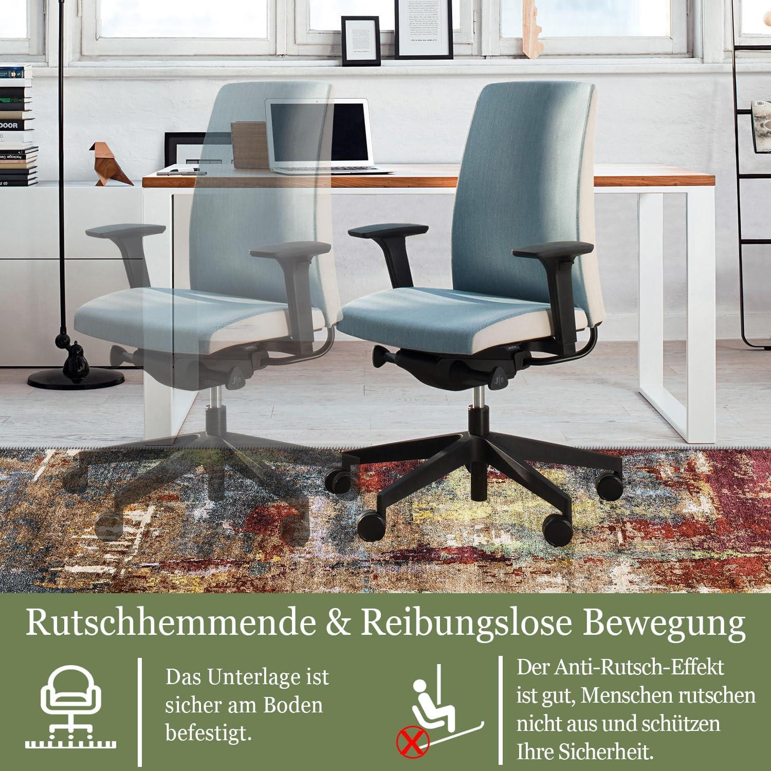 Bodenschutzmatte für Hartböden 90x150cm rutschfest Rot Blau