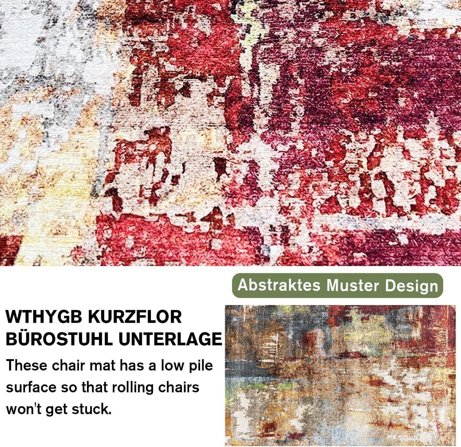 WTHYGB Bürostuhl Unterlage Bodenschutzmatte 90x120cm Gaming