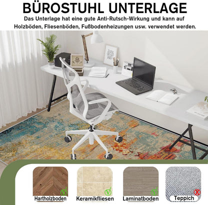 Bürostuhl Unterlage Bodenschutzmatte 90x120cm Hartböden rutschfest