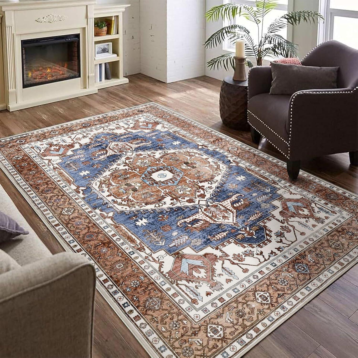 Teppich Oriental Boho Vintage Ziegelrot 140x200cm