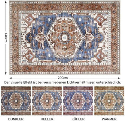 Vintage Orientalischer Teppich 140x200cm Ziegelrot