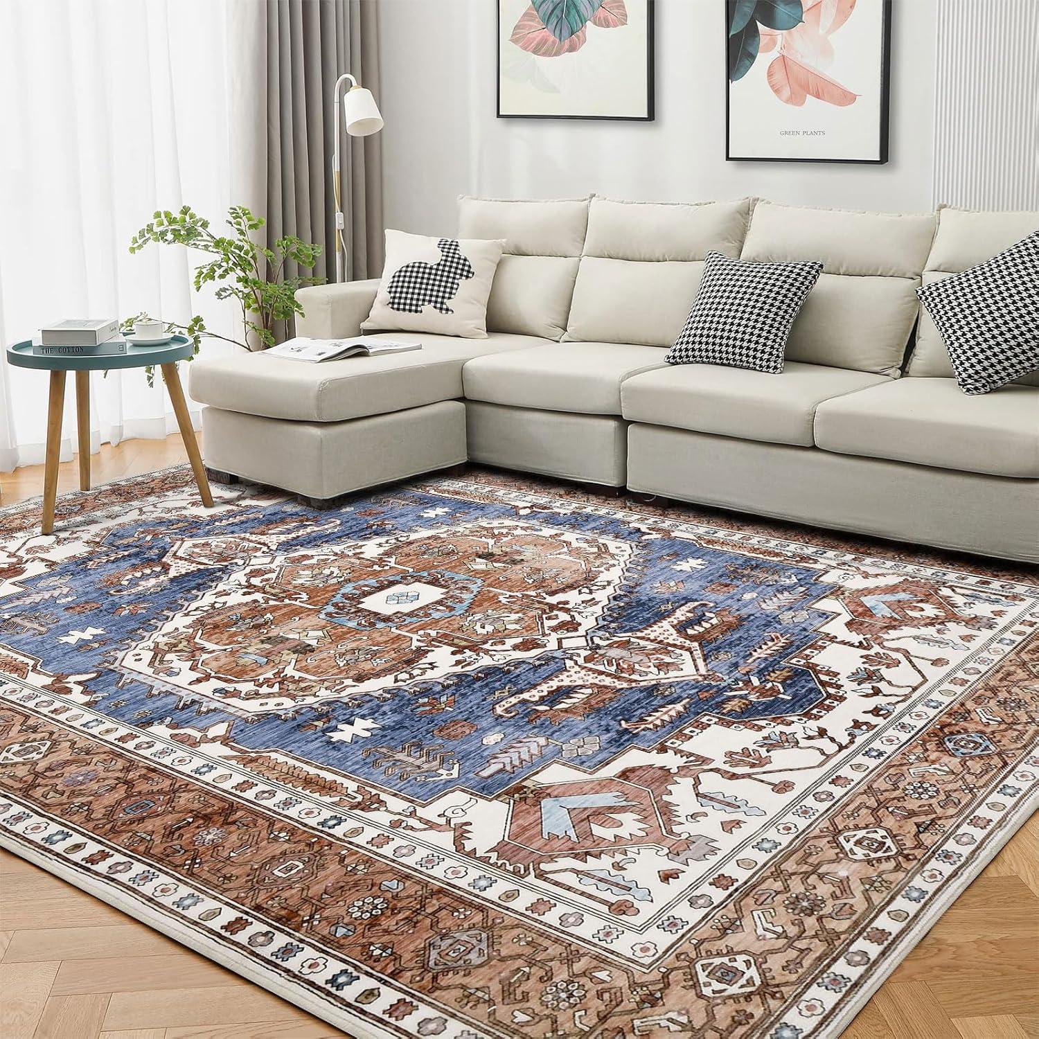 Teppich Oriental Boho Vintage Ziegelrot 140x200cm