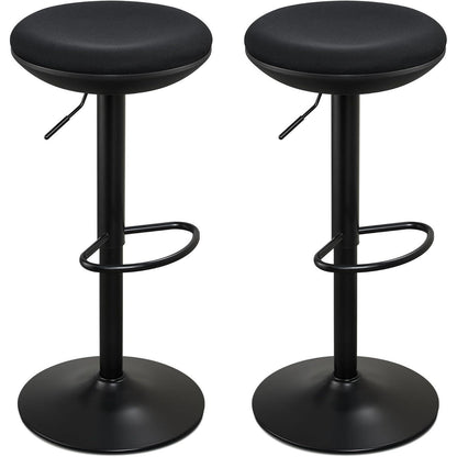Höhenverstellbare Barhocker 2er Set mit Rückenlehne, Schwarz
