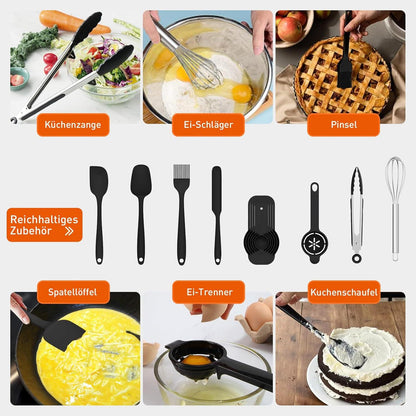 Edelstahl Salatschüssel Set 6-teilig Rührschüssel mit Deckel 4.7L 3.8L 2.8L 1.9L