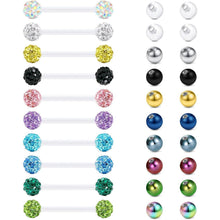 Klarer Bioflex Zungenpiercing Barbell 1,6x16mm | 12-38mm