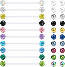 Klarer Bioflex Zungenpiercing Kunststoff 12-38mm 14g