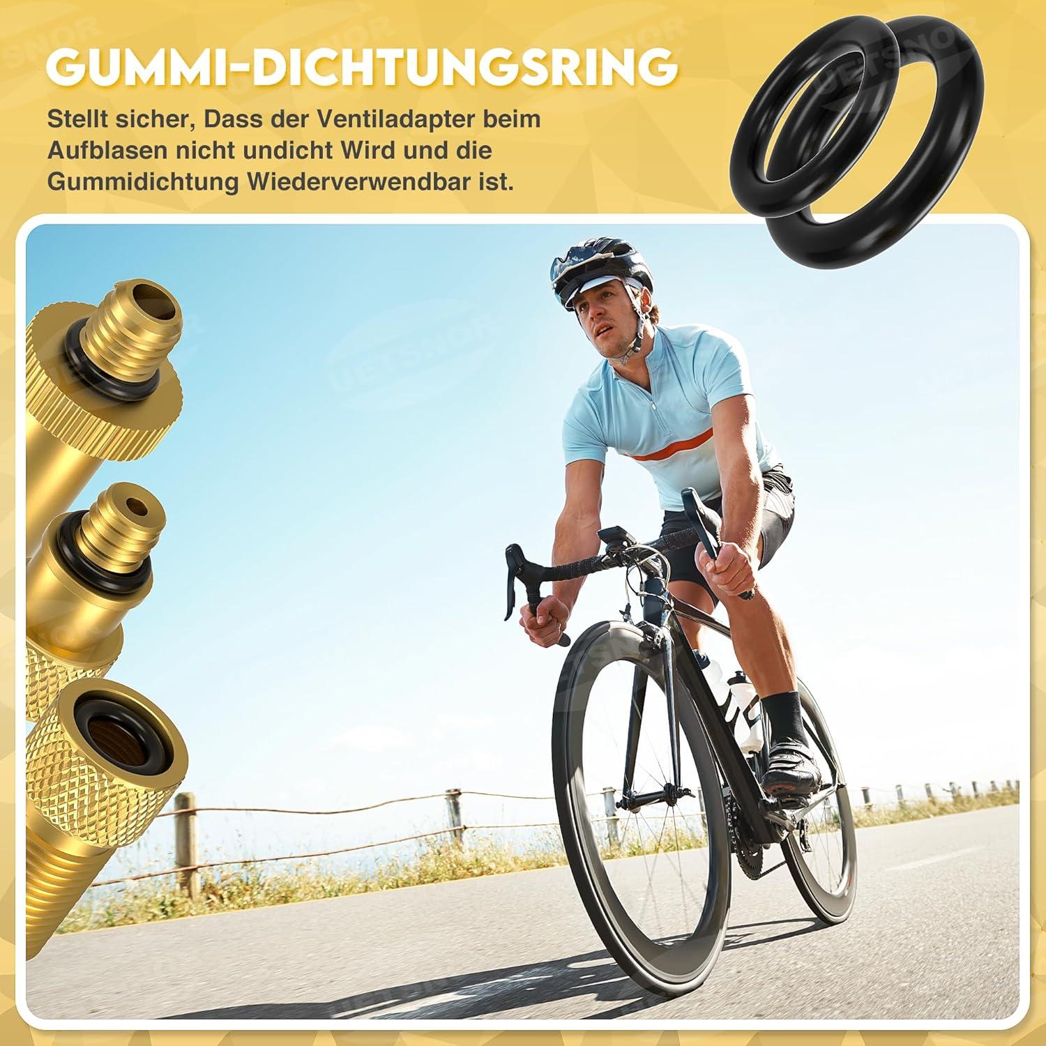 Fahrradventil Adapter Set SV DV AV Autoventil Ball Luftpumpe