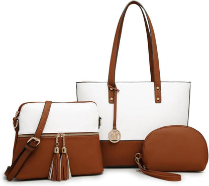 Damen Handtasche Set Große Shopper Umhängetasche Geldbörse