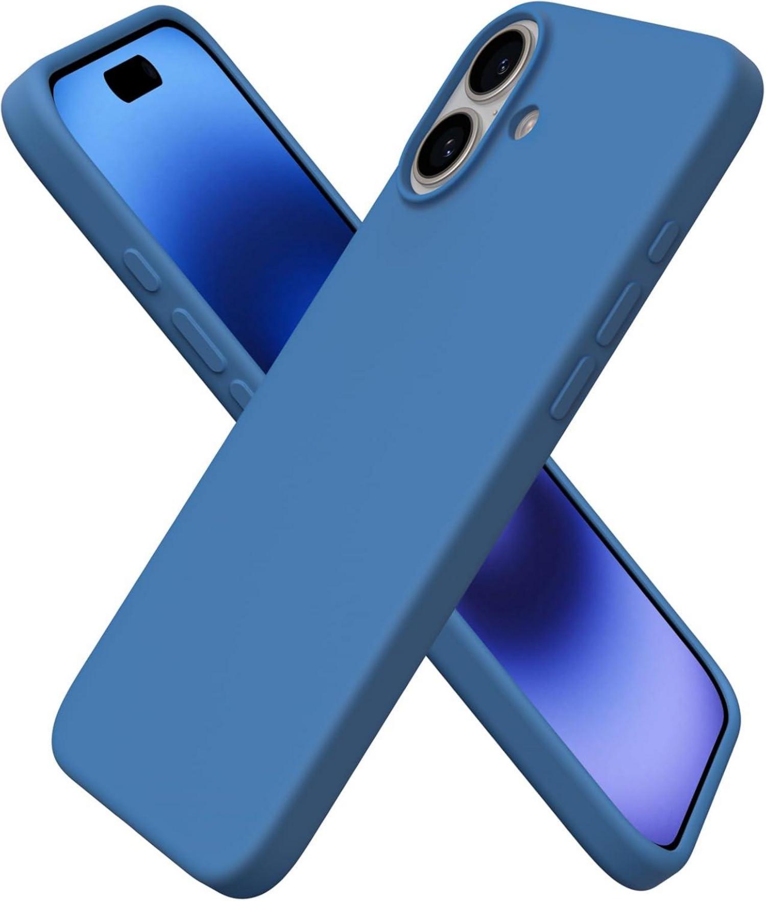 Schutzhülle für iPhone 16 Plus aus Silikon, Kratz- und stoßfest, Blau