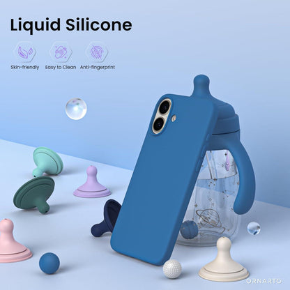 Schutzhülle für iPhone 16 Plus aus Silikon, Kratz- und stoßfest, Blau