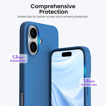 ORNARTO iPhone 16 Plus Hülle Silikon 6,7 Zoll Blau