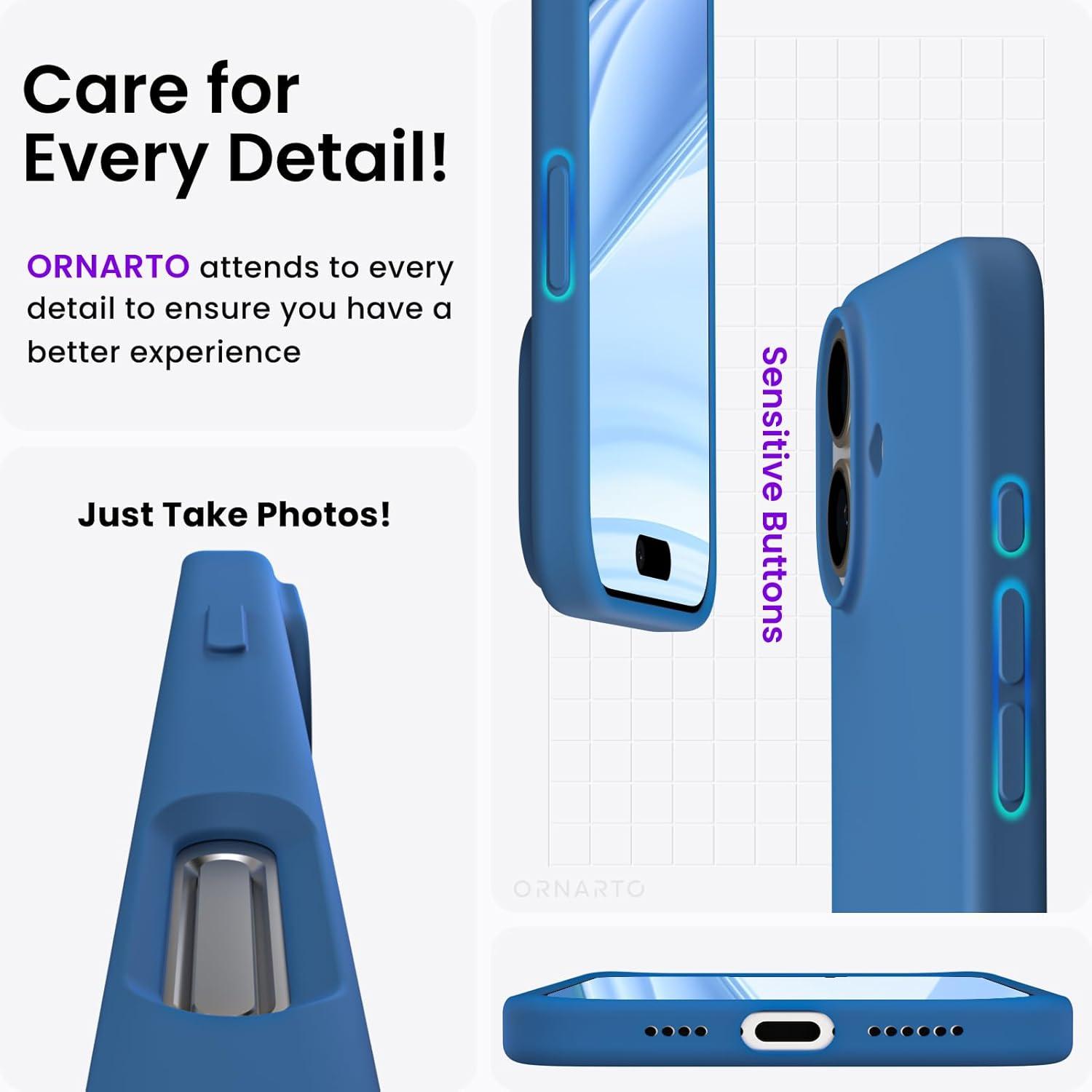 iPhone 16 Plus Hülle Silikon 6,7 Zoll flüssiges Silikon Blau