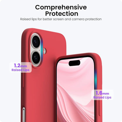 ORNARTO iPhone 16 Plus Hülle Silikon 6,7 Zoll Schutzhülle Rot