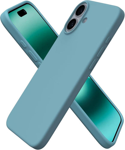 iPhone 16 Plus Silikon Hülle flüssiges Silikon Blaugrün 6,7 Zoll