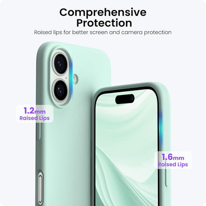 iPhone 16 Plus Hülle Silikon 6,7 Zoll Minzgrün stoßfest kratzfest - ORNARTO