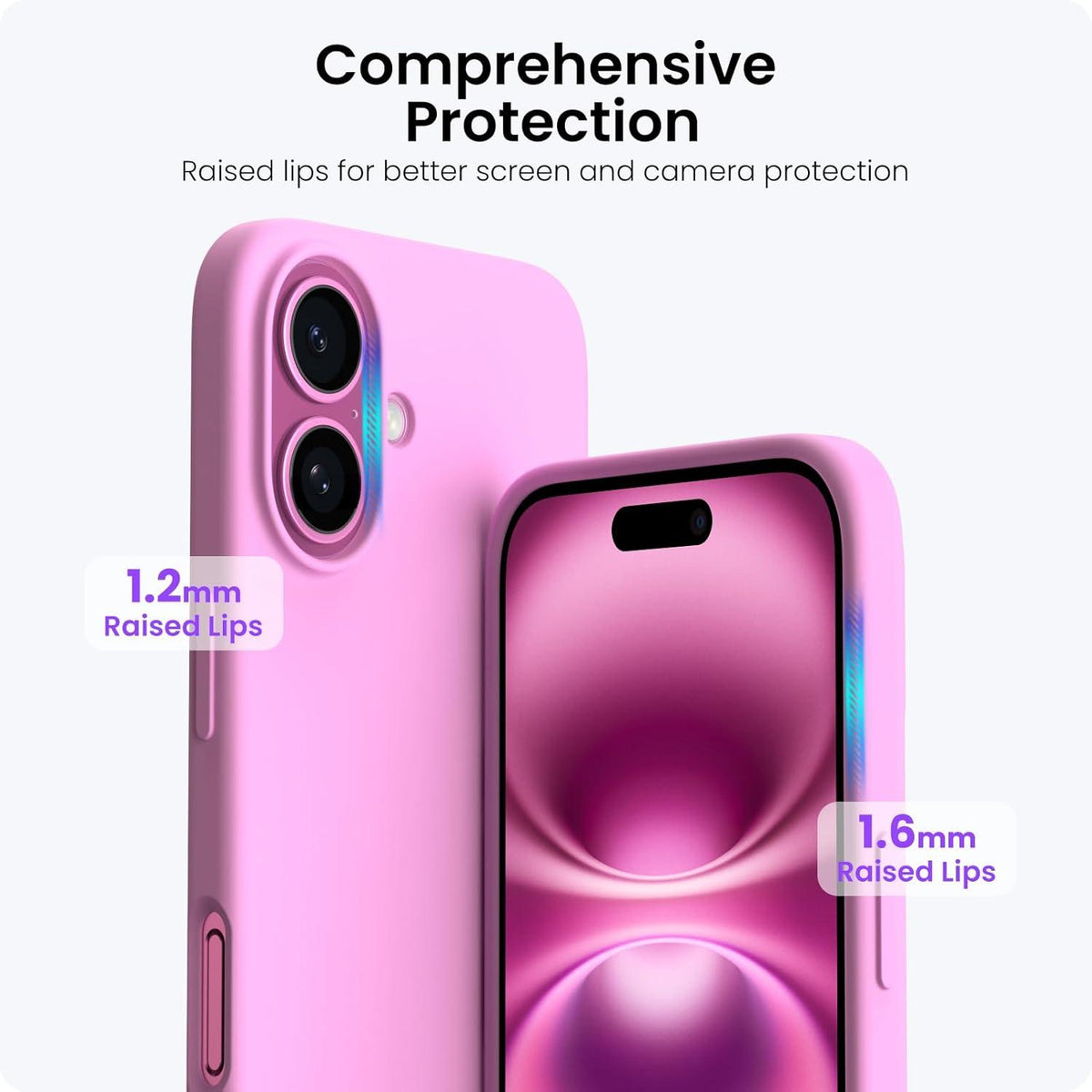 iPhone 16 Hülle Silikon 6,1 Zoll Kratzfeste Schutzhülle Kirschblüten Rosa