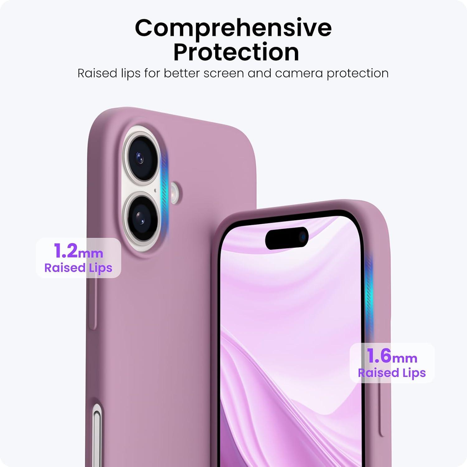 iPhone 16 Silikon Hülle 6,1 Zoll Kratzfeste Schutzhülle Lila