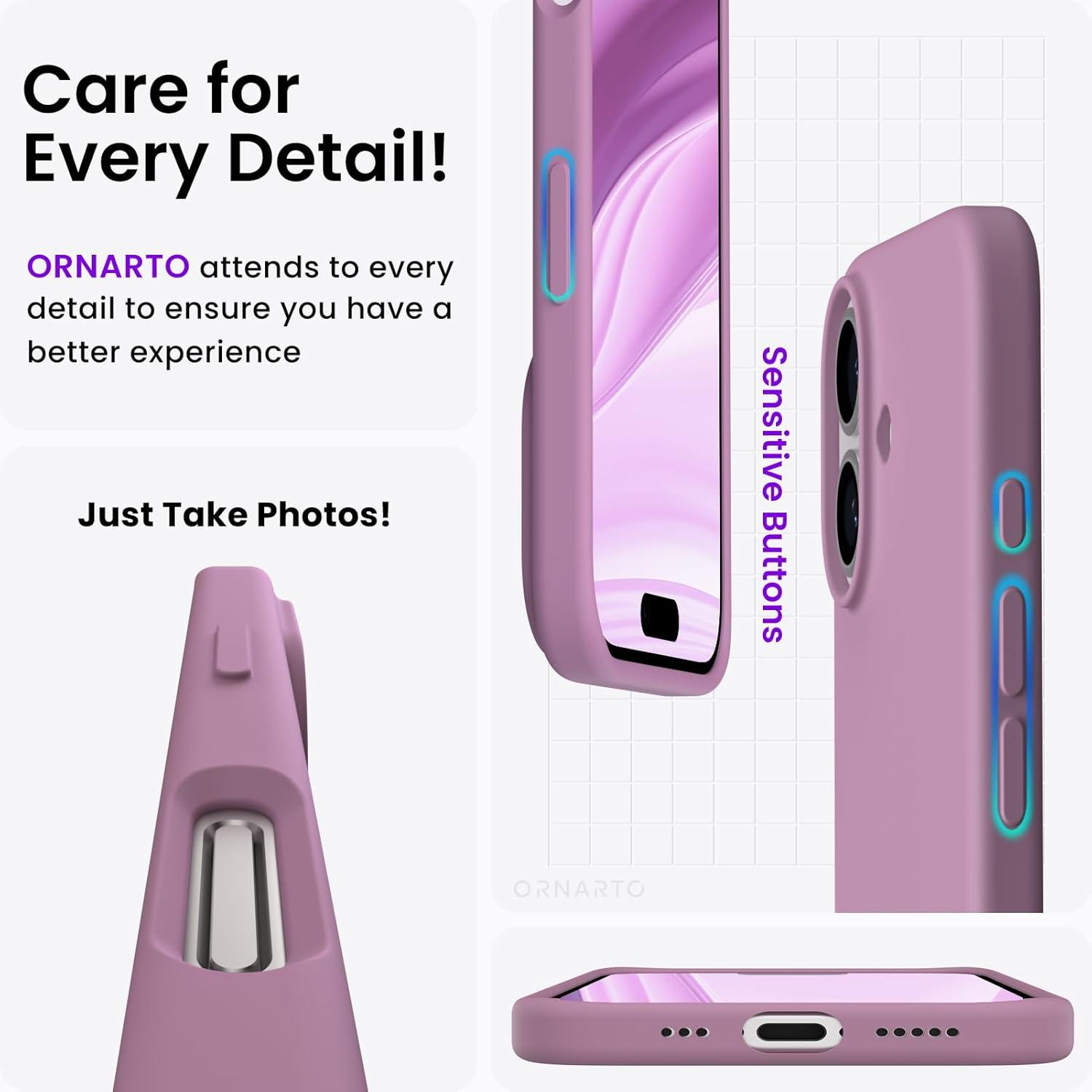 Silikon Hülle für iPhone 16, 6,1 Zoll - Kratzfeste Schutzhülle - Lila