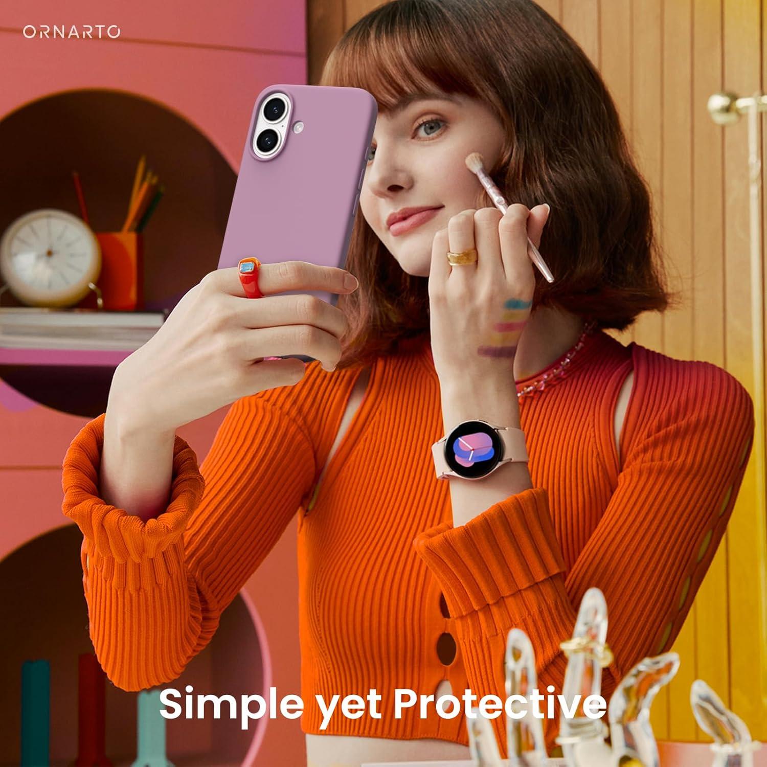 Hülle für iPhone 16 6,1 Zoll Silikon Lila Flieder Case 2024