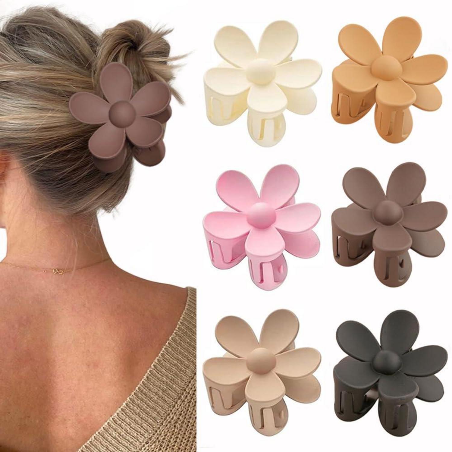 6er Set Blumen-Haarklammern für starken Halt, Haarstyling Zubehör