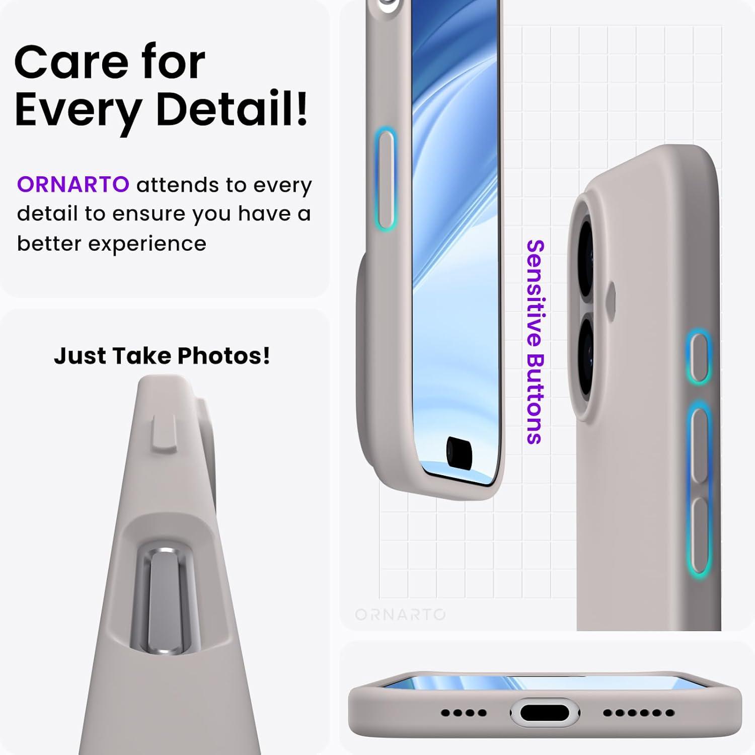 iPhone 16 Plus Silikonhülle 6,7 Zoll flüssiges Silikon Titan Natur