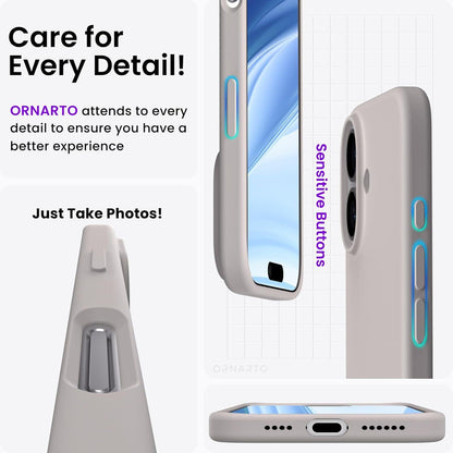 iPhone 16 Plus Silikonhülle 6,7 Zoll flüssiges Silikon Titan Natur