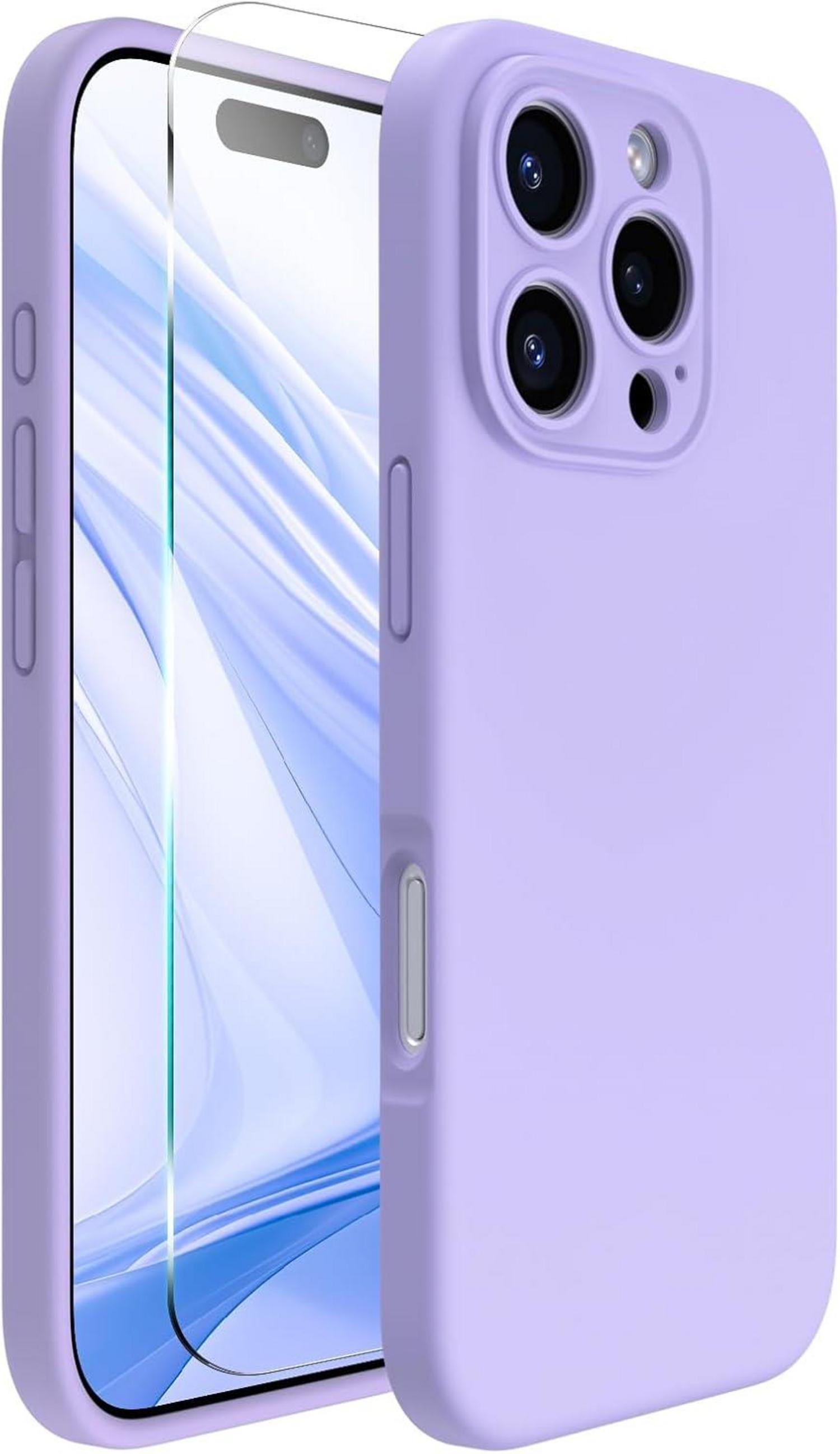 Schutzhülle für iPhone 16 Pro - Hochwertiges Flüssigsilikon - Violett