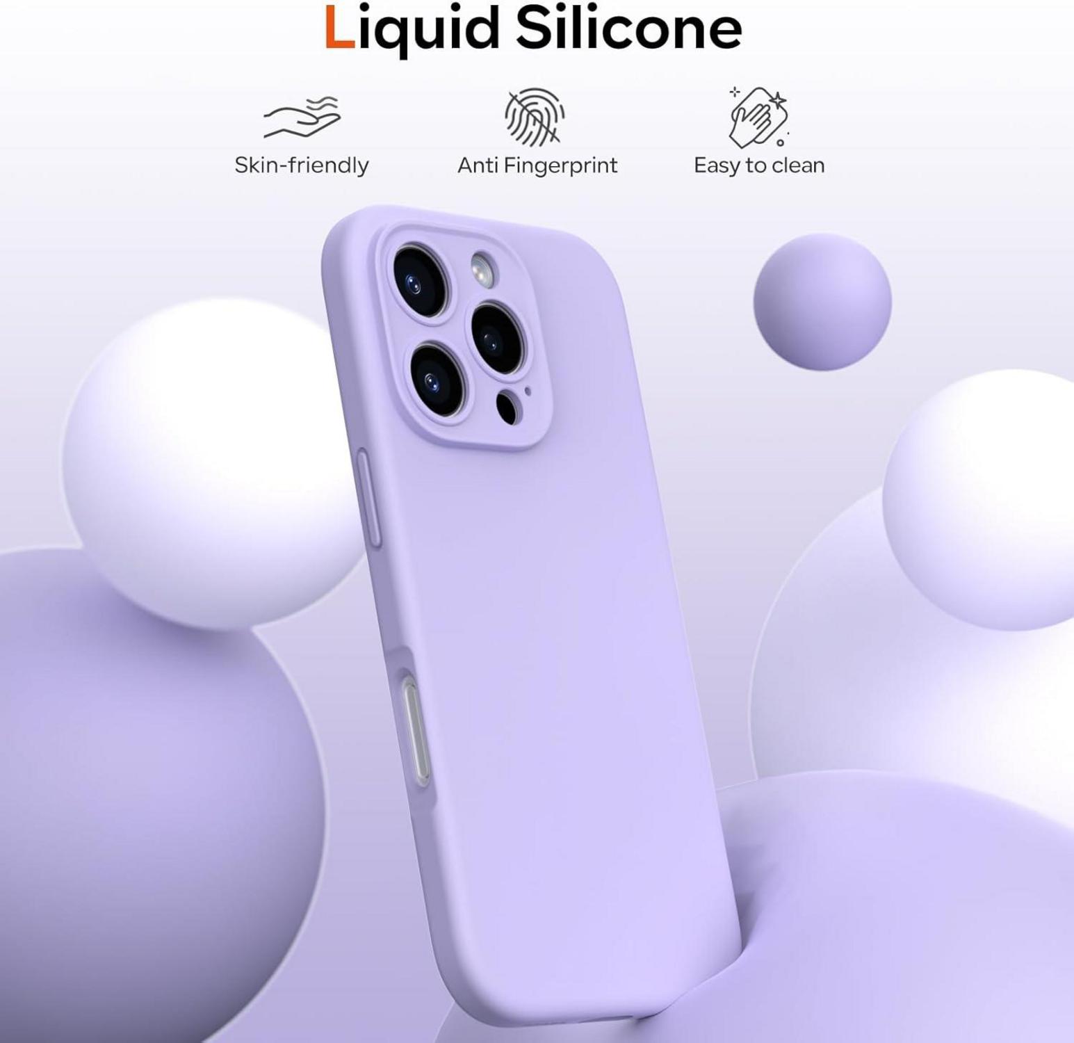 Schutzhülle für iPhone 16 Pro - Hochwertiges Flüssigsilikon - Violett