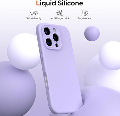 Schutzhülle für iPhone 16 Pro - Hochwertiges Flüssigsilikon - Violett