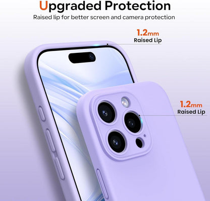 iPhone 16 Pro Hülle Flüssigsilikon Kameraschutz Violett