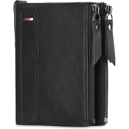 SENDEFN Herren Portemonnaie Leder RFID Vintage Bifold