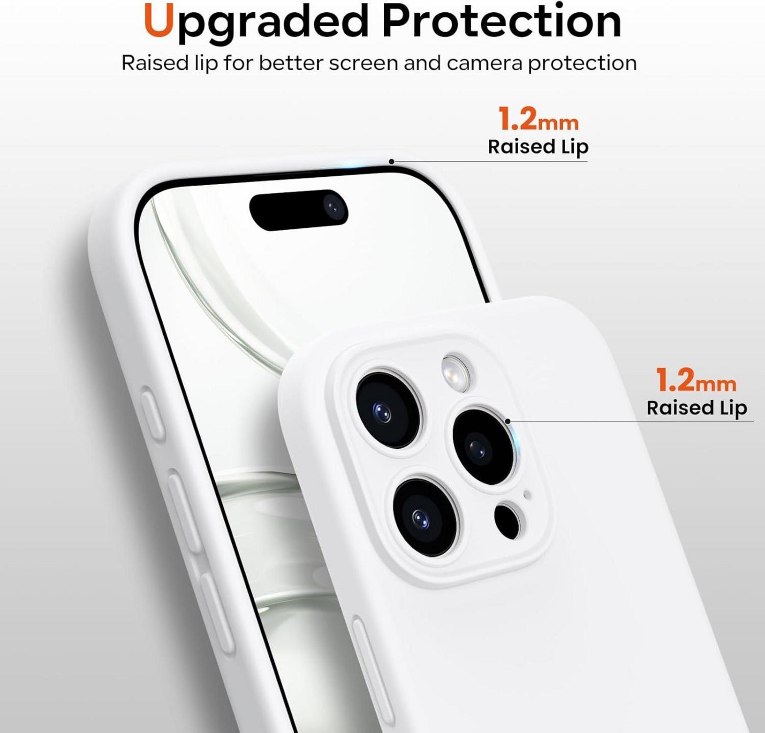 Schutzhülle für iPhone 16 Pro - Flüssigsilikon, Kamerashutz, Schutzfolie