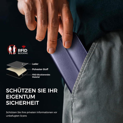 EASDNB Samsung Galaxy S24 Ultra Hülle Wallet Leder Blau