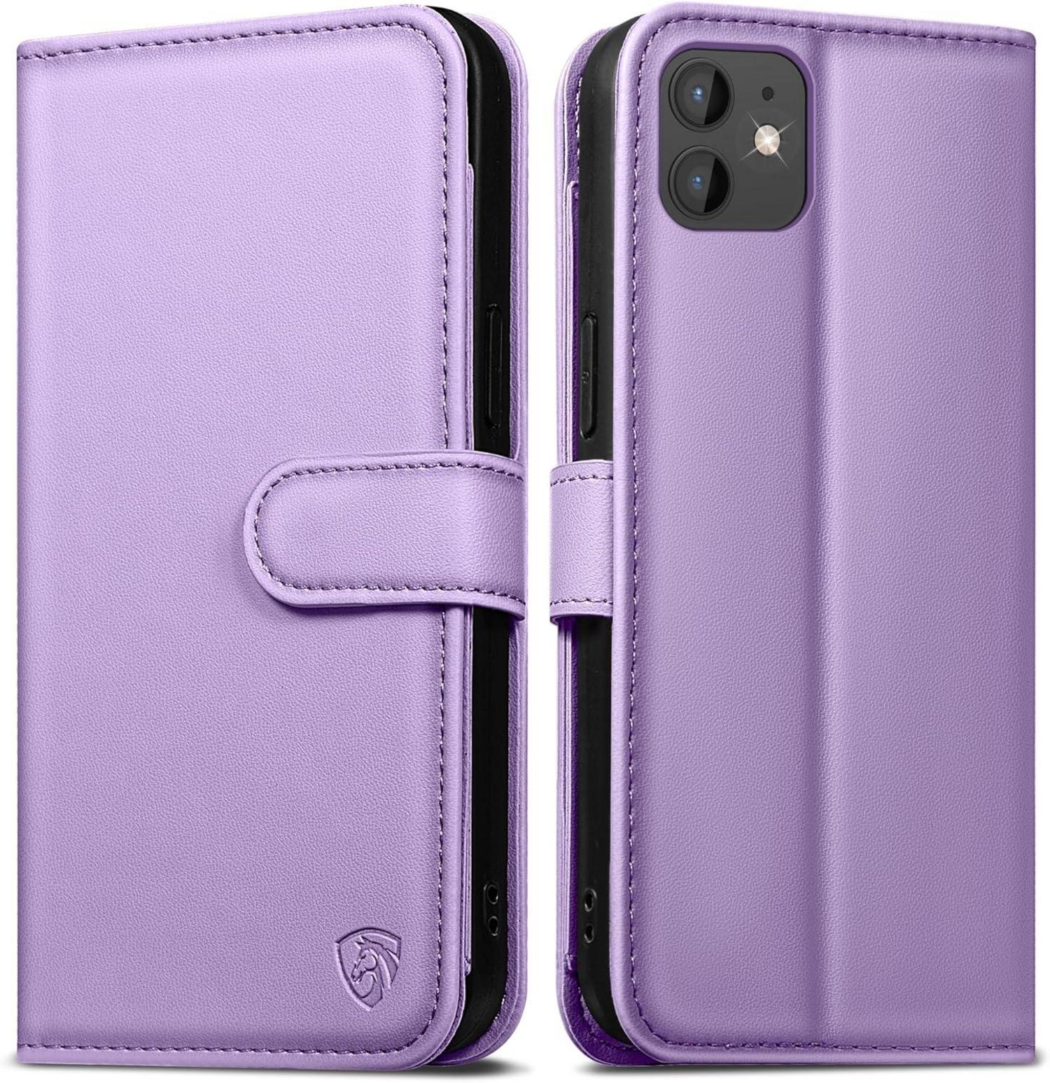 iPhone 12 Pro Hülle RFID Schutz Glas Kartenfächer Standfunktion