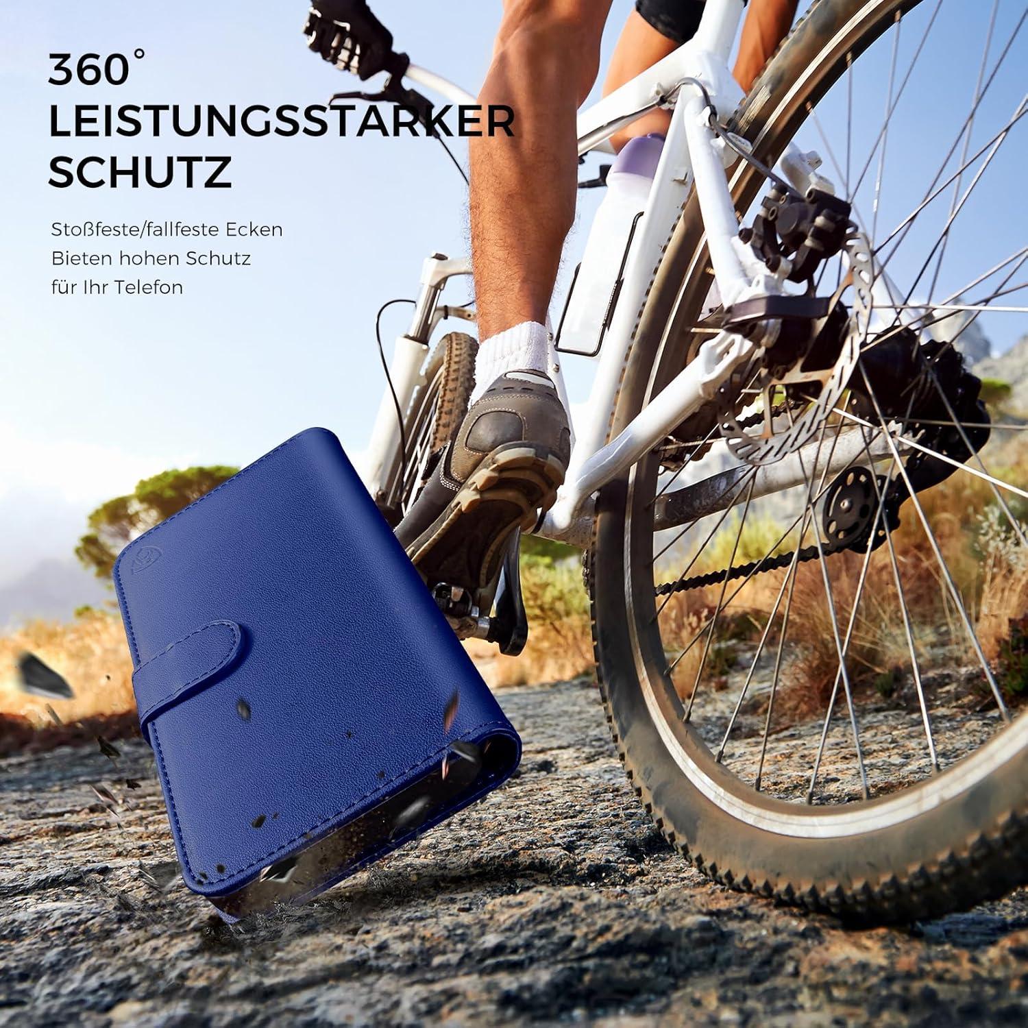 Handyhülle für iPhone 14 mit Panzer Schutz Glas und RFID Blocker