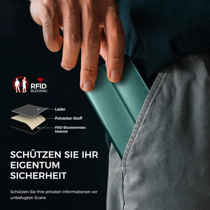 EASDNB iPhone 13 Klapphülle mit RFID Blocker und Standfunktion, Grün
