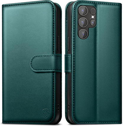 Handyhülle für Samsung Galaxy S24 Ultra Premium Leder Flip Case in