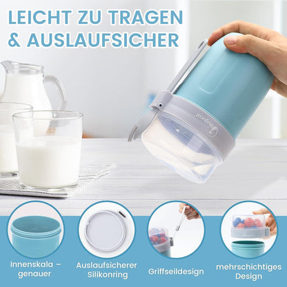 Bugucat Müslibecher to Go 660ML+260ML Blau mit Löffel und Tasche