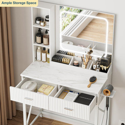 LED Schminktisch mit Spiegel 138x40x80cm
