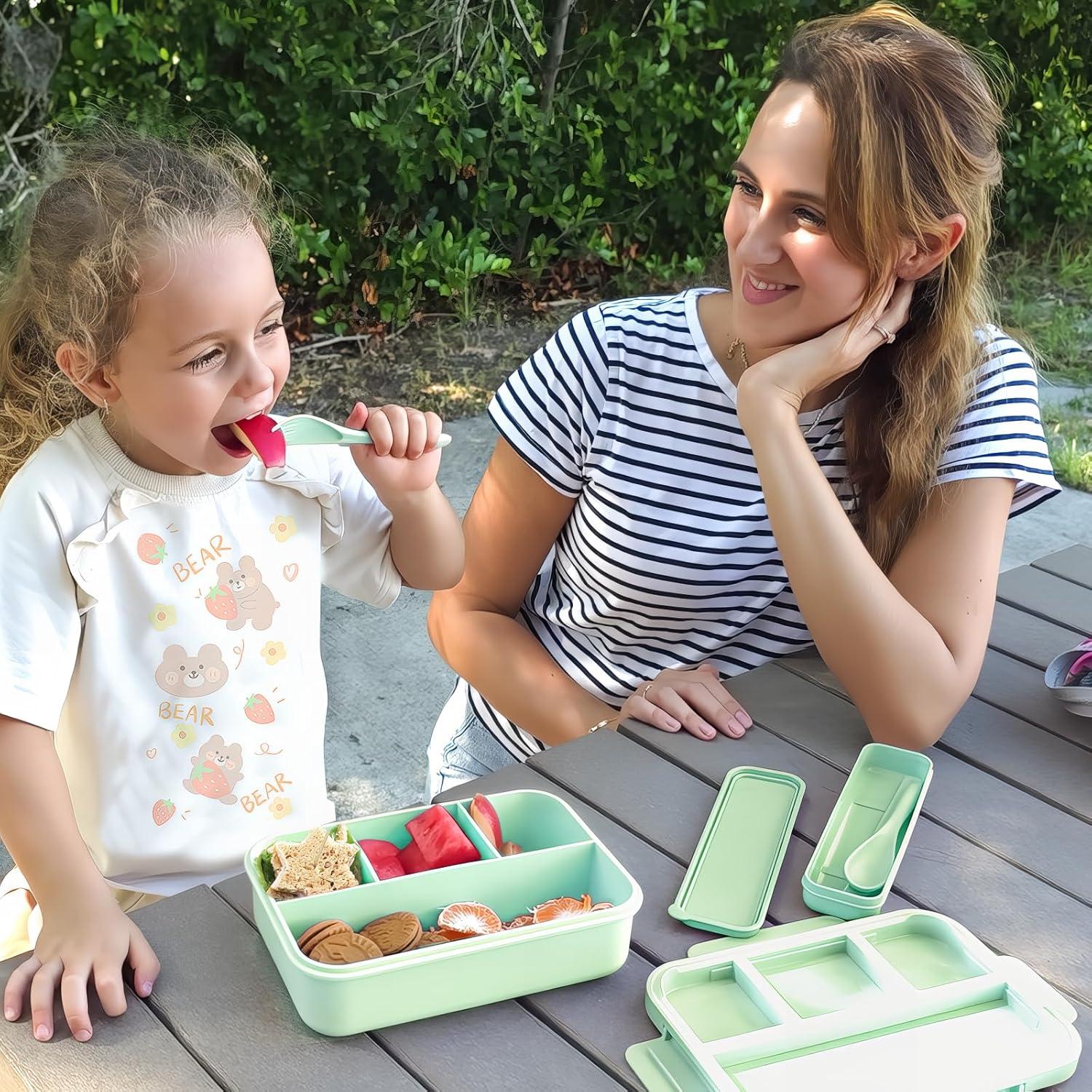 Brotdose Kinder 1300ML mit 4 Fächern Lunchbox Auslaufsicher Bento Box